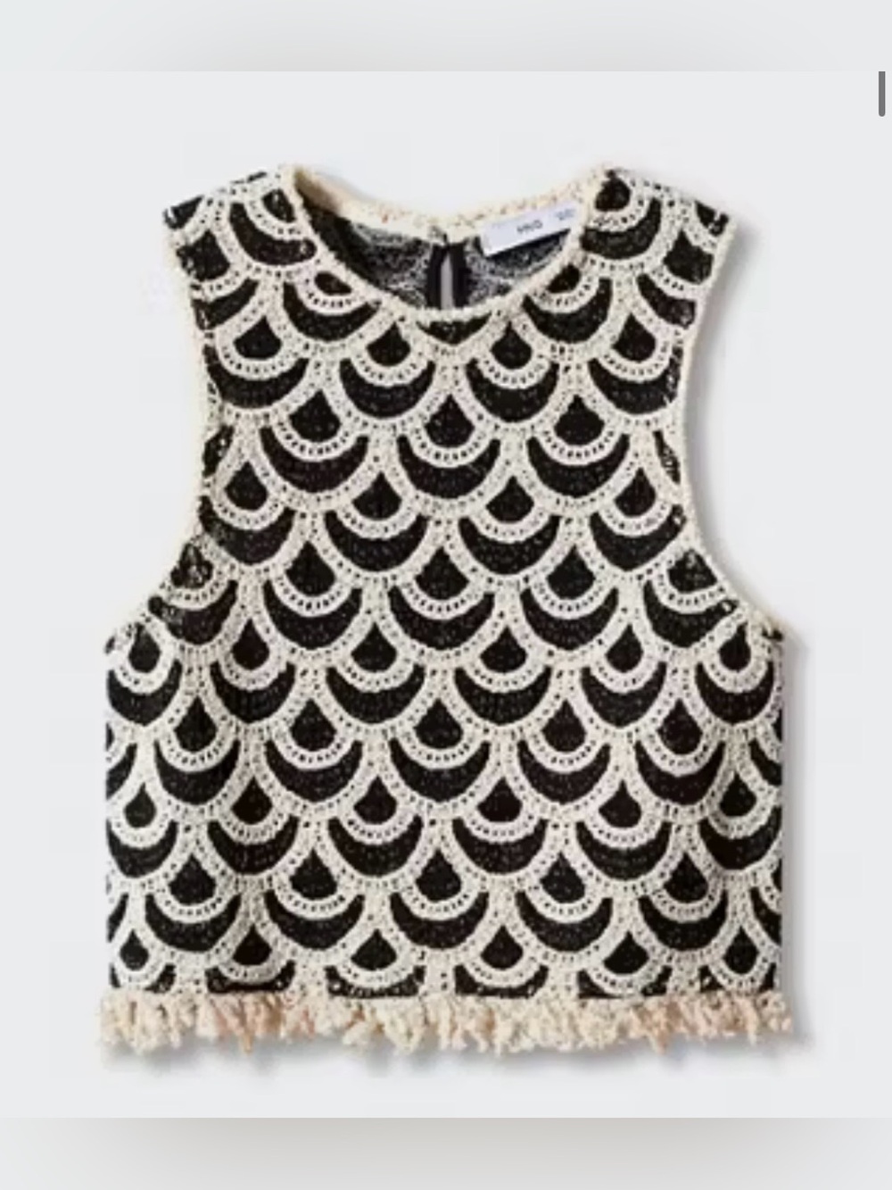 MANGO Geometric Crochet Top